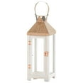 thumbnail image 1 of Zingz & Thingz 16.75" White and Brown Contemporary Candle Lantern, 1 of 3