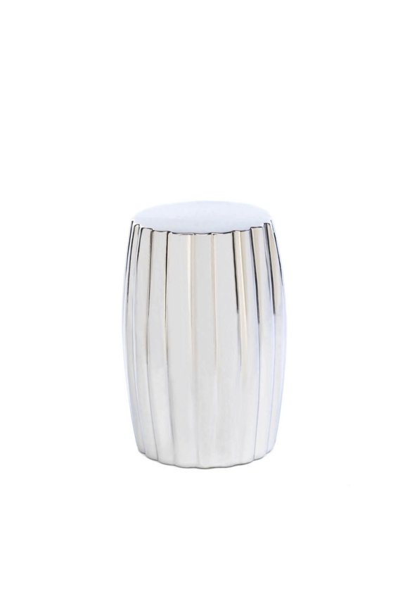 18.25" Silver Distressed Finish Contemporary Stool