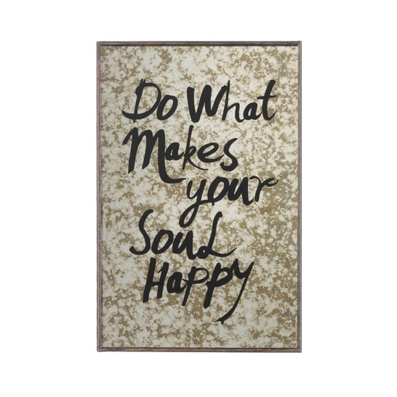 Zingz & Thingz 26.25" Brown and Black Nikki Chu Malibu Happy Soul Rectangular Wall Mirror