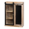 thumbnail image 1 of Zingz & Thingz 26.75" Brown and Black Contemporary Wall Shelf with Door, 1 of 3