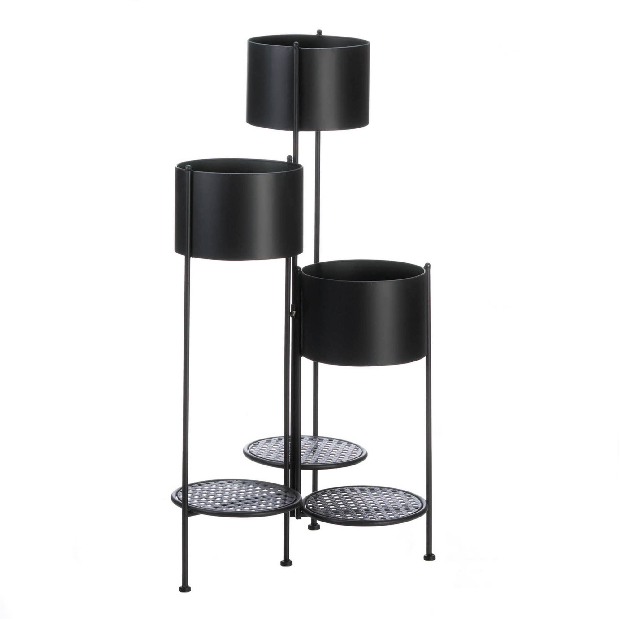 Zingz & Thingz 3-Tier Barrel Bucket Plant Stand - 37" - Black
