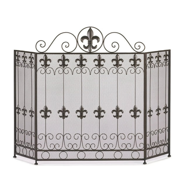 Zingz & Thingz 33.25" Black and Gray French Revival Fireplace Screen