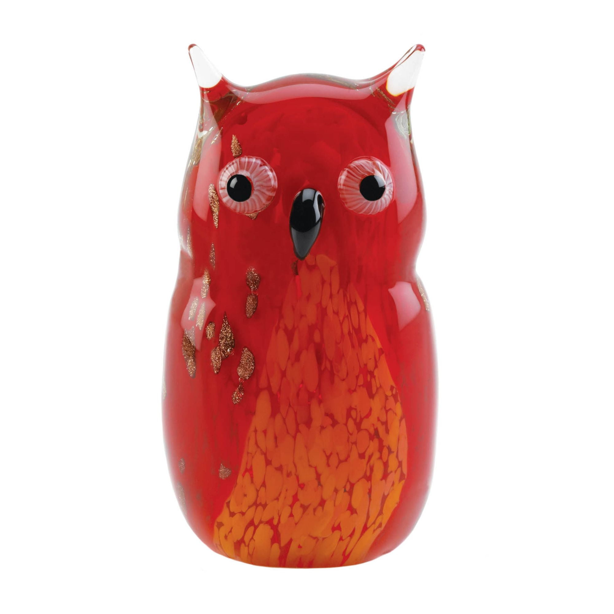 Zingz & Thingz Standing Owl Art Outdoor Statue 7.75" Red and Orange