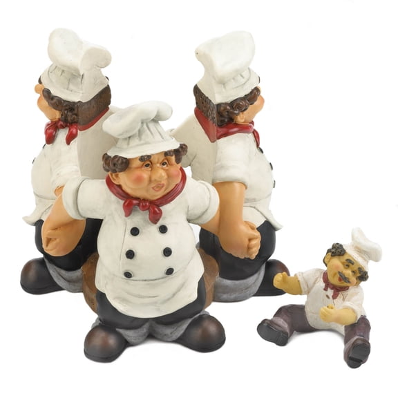 Zingz & Thingz 7.75" White and Red Contemporary Chef Wine Bottle Holder