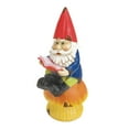 thumbnail image 1 of Zingz & Thingz Bookworm Gnome Solar Powered Outdoor Statue - 9.5" - Blue and Yellow, 1 of 3
