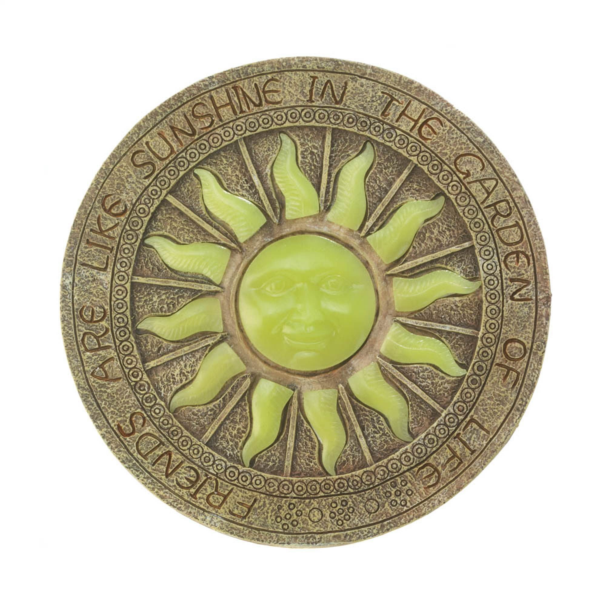 Weather-Resistant Brown Concrete Sun Stepping Stone