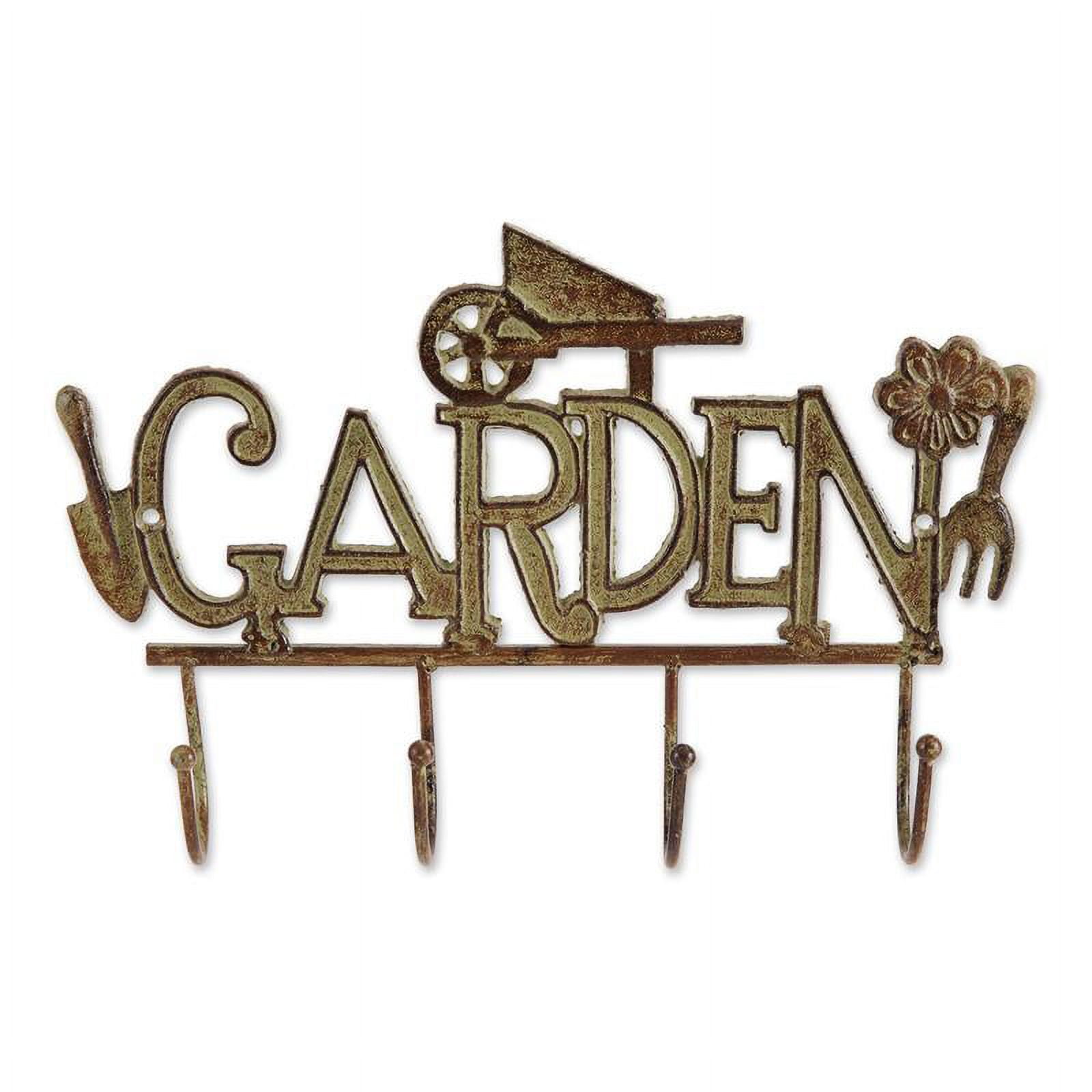 Rustic Brown Cast Iron Garden Wall Hook Rack
