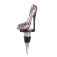 thumbnail image 1 of Zingz & Thingz Glitter Shoe Wine Bottle Stopper - 5.5" - Black and Purple, 1 of 4