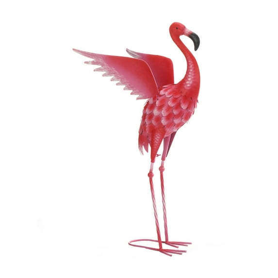Zingz & Thingz Metal Flying Flamingo Garden Decor in Pink