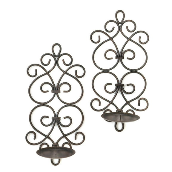 Zingz & Thingz Metal Scrollwork Candle Wall Sconces 13.12" Tall