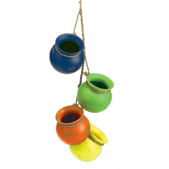 Zingz & Thingz Multicolored Ceramic Fiesta Dangling Pots