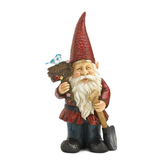 Zingz & Thingz Multicolored Plastic Welcome Gnome Solar Garden Decoration