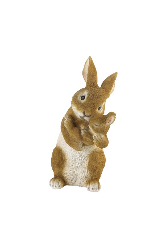 Mom and Baby Rabbit Figurine 7x6x10"