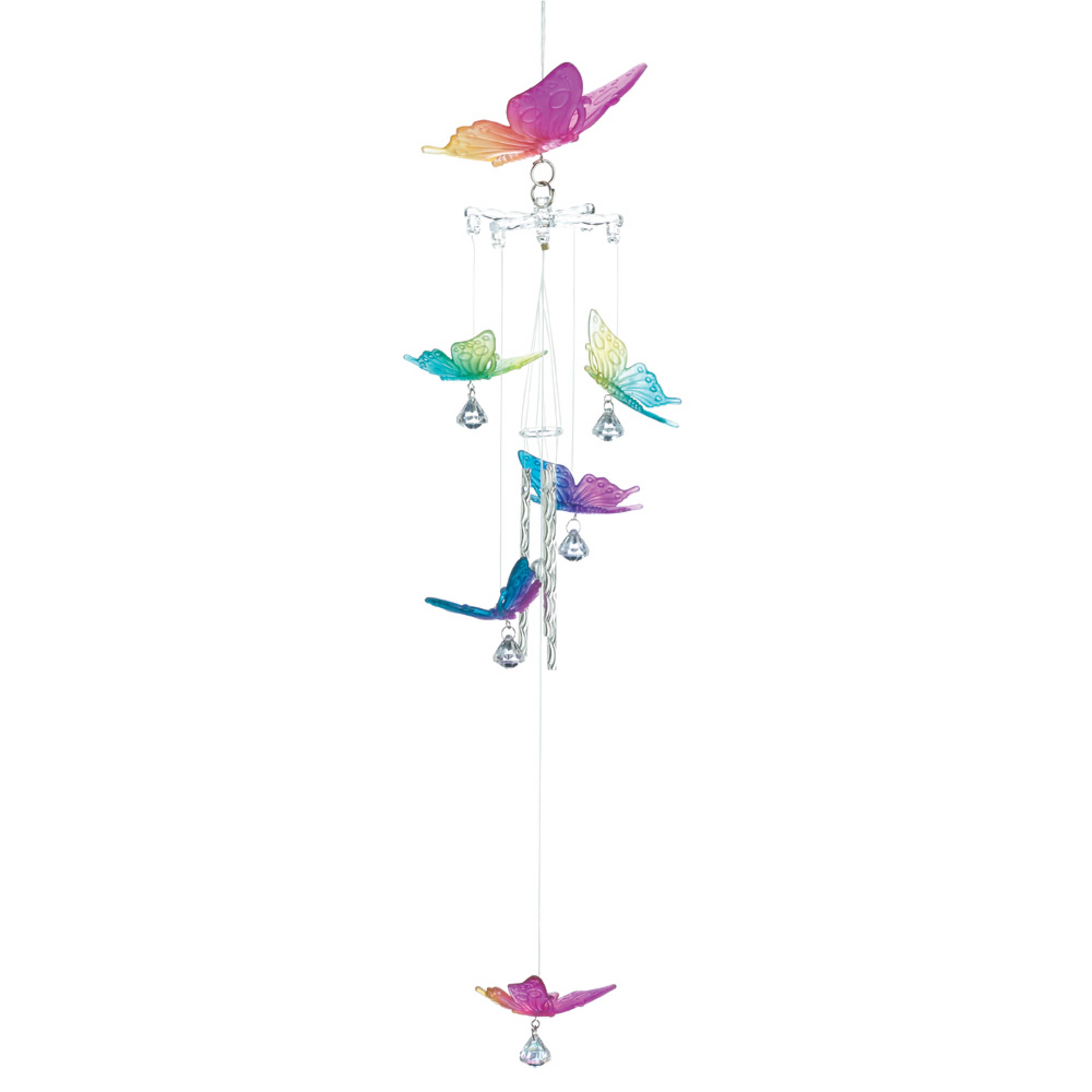 Zingz & Thingz Rainbow Butterfly Wind Chimes 10x10x0.75"