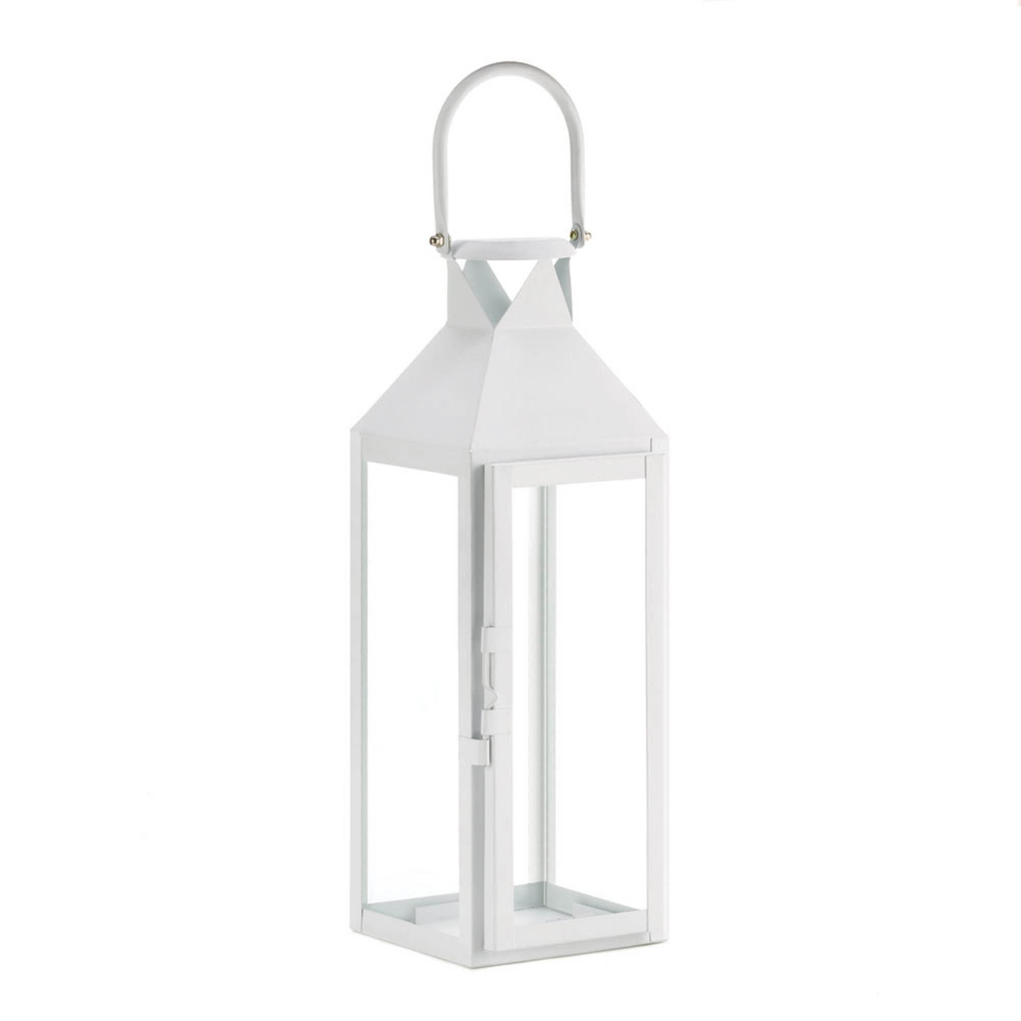 Elegant White Stainless Steel Tabletop & Hanging Candle Lantern