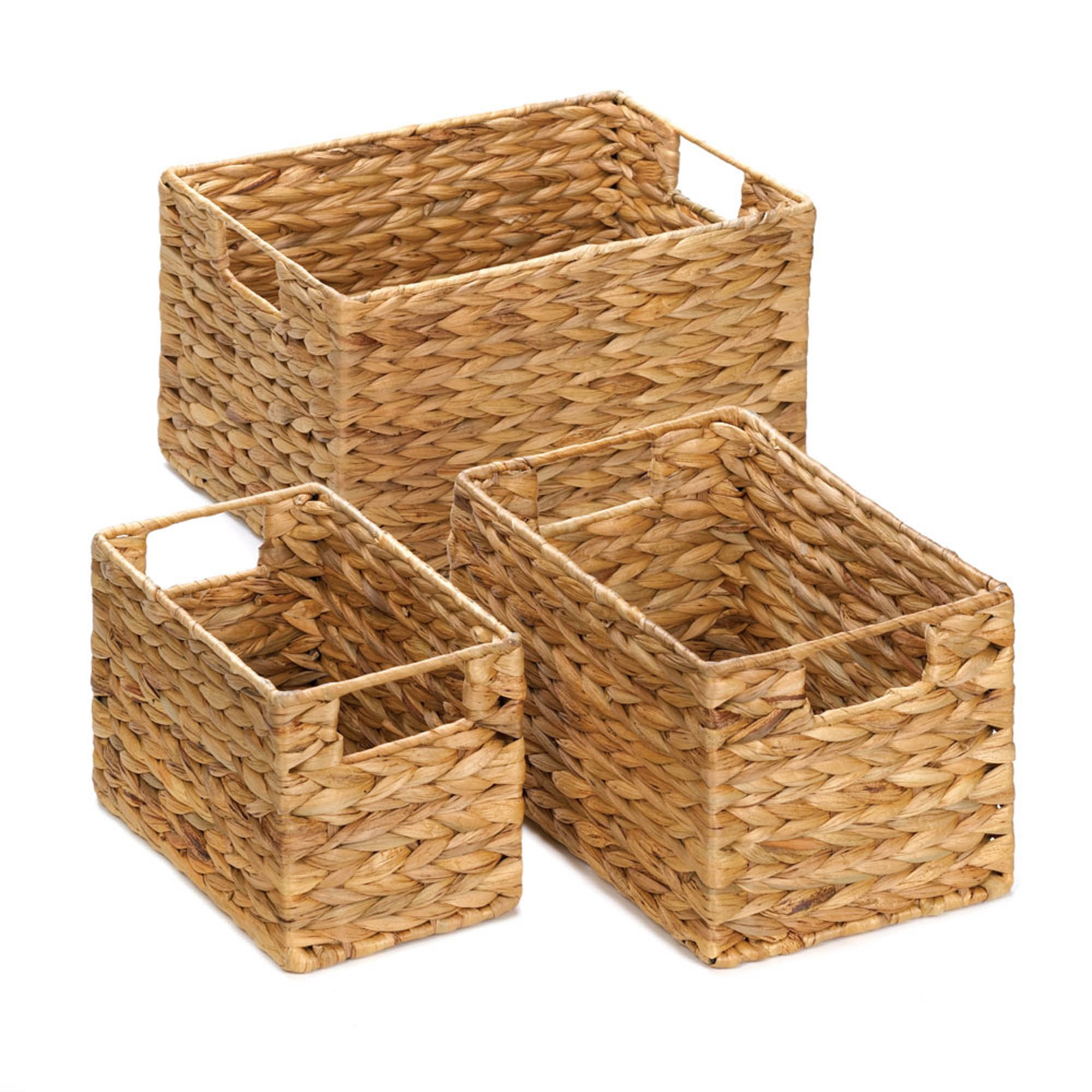 Zingz & Thingz Rectangular Nesting Baskets - 14" - Brown - Set of 3