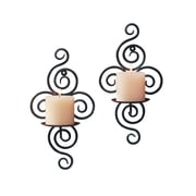 Zingz & Thingz Scrollwork Candle Wall Sconce - 13 - Black