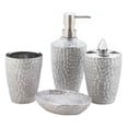 thumbnail image 1 of Zingz & Thingz Set of 4 Silver Hammered Bathroom Accessories 10.5", 1 of 2
