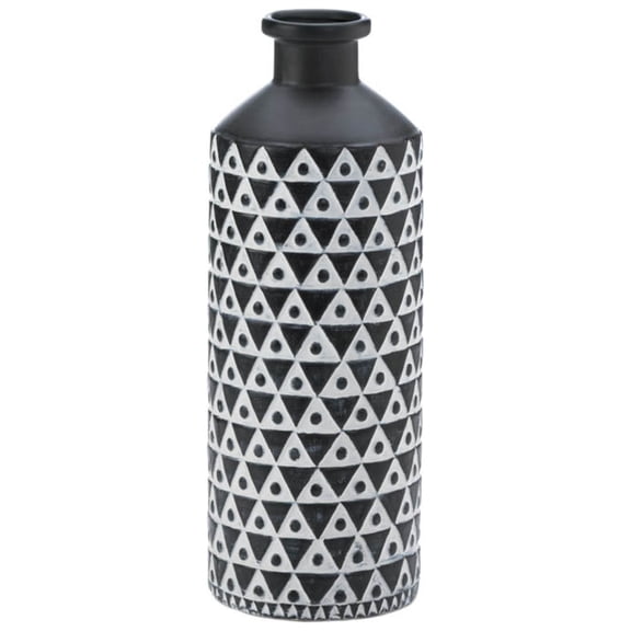 Zingz & Thingz Traditional Geometric Vase - 15" - Black and White