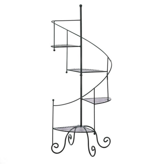 Zingz and Thingz Spiral Showcase Plant Stand in Black