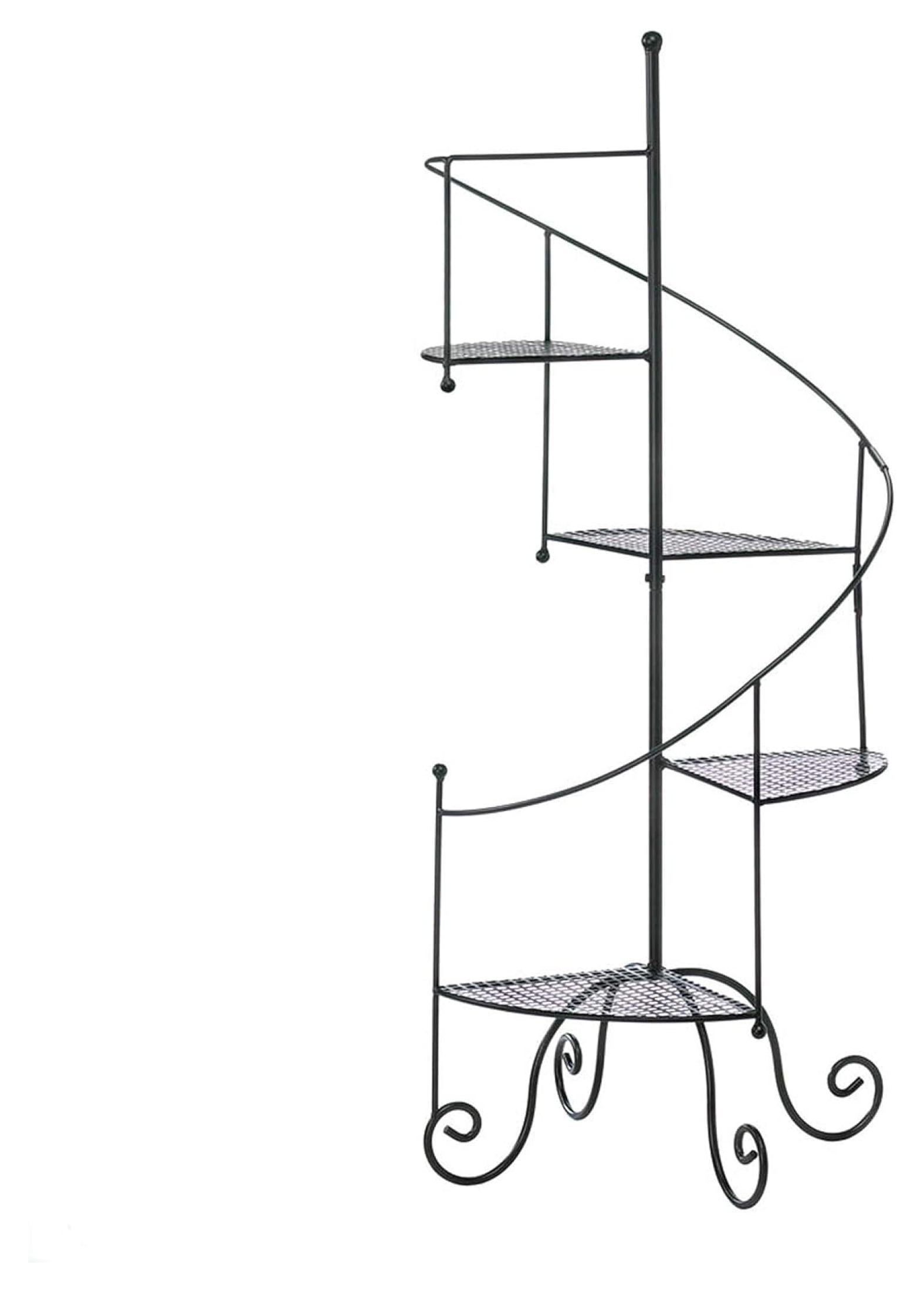 Zingz and Thingz Spiral Showcase Plant Stand in Black