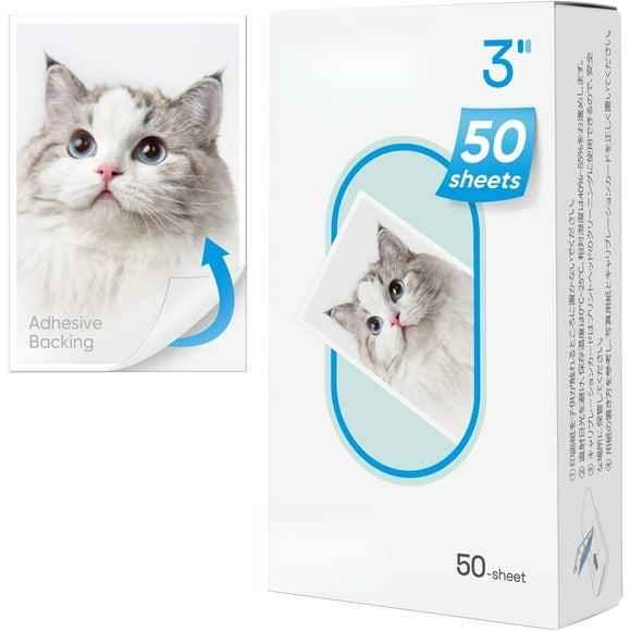 Zink Photo Paper 2x3" 50 Sheets, Premium Photo Printer Paper w/Adhesive Back, Waterproof, Smudge Proof, Tear Proof, Instant Photo Paper