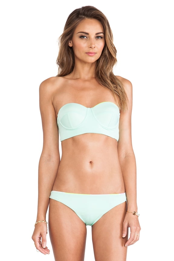 Women's Katie Bustier Bikini Top, Small, Mint