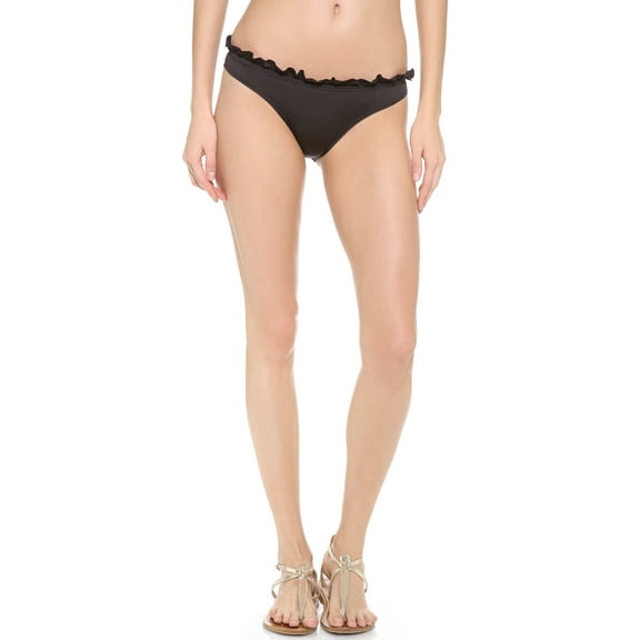 Zinke Women's Ruffle Trim Raigan Bikini Bottoms, Large, Black
