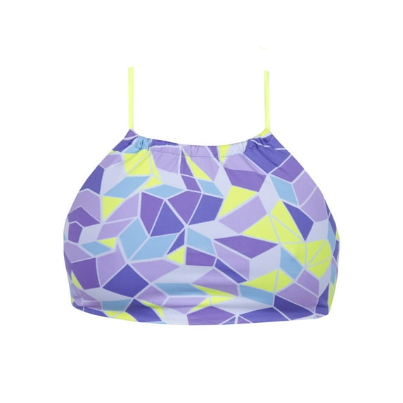 Zinke Women's Sloane High Neck Bikini Top, Small, Kaleidoscope Print