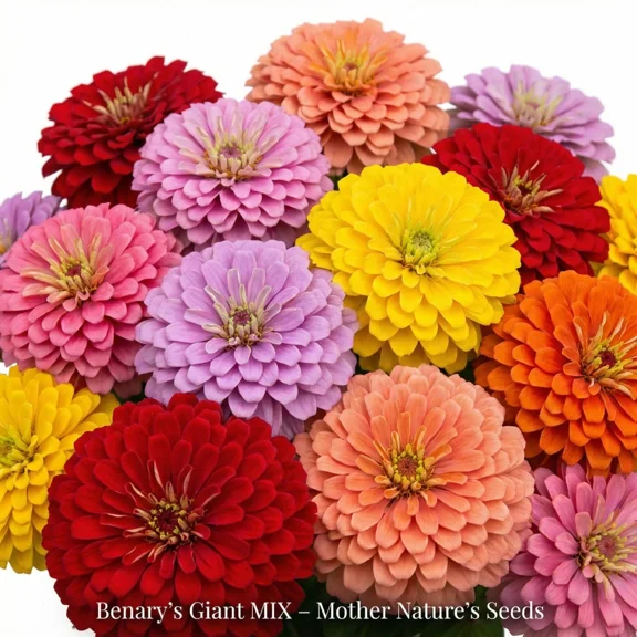 Zinnia Benary Giants Mix Cosmos Sensation Seed Bundle Premium Cut Flowers Non-GMO