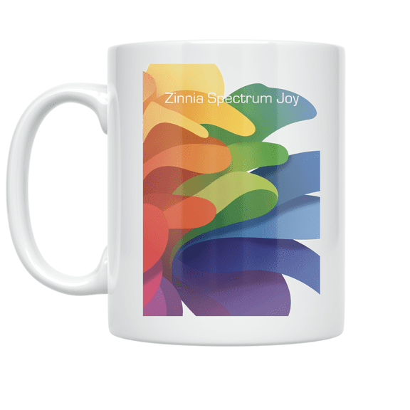 Zinnia Spectrum Art - Floral Design Lover - 11 oz Ceramic Coffee Mug