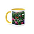 thumbnail image 1 of 3dRose, Zinnias, 15oz Two-Tone Yellow Mug, 1 of 7
