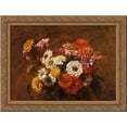 thumbnail image 1 of Zinnias in a Vase 24x20 Gold Ornate Wood Framed Canvas Art by Fantin Latour, Ignace Henri Jean Theodore, 1 of 2