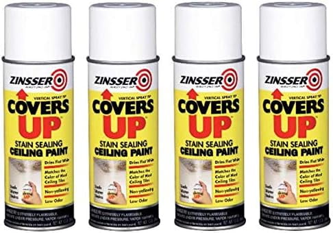 Zinnser 03688 Covers Up Stain Sealing Ceiling Paint, White (Fur Pak)