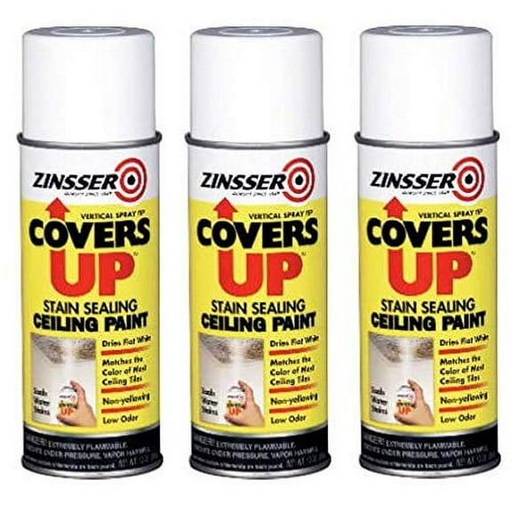 Zinnser 03688 Covers Up Stain Sealing Ceiling Paint, White (hr Pck)