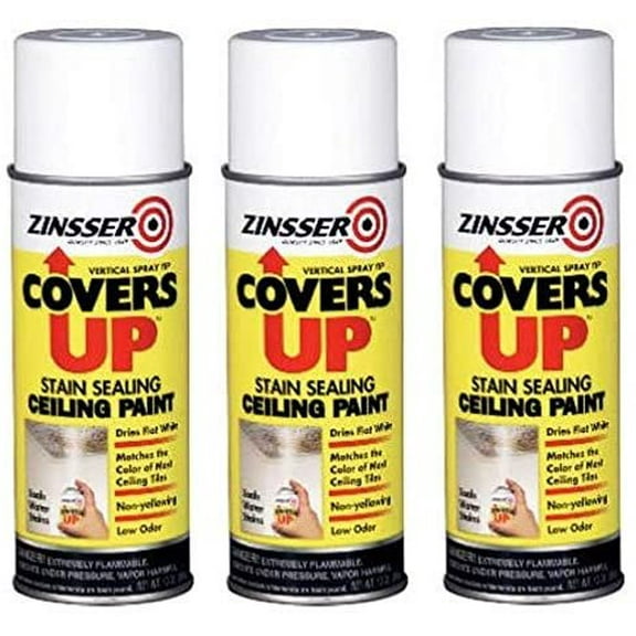 Zinnser 03688 Covers Up Stain Sealing Ceiling Paint, White hr Pck