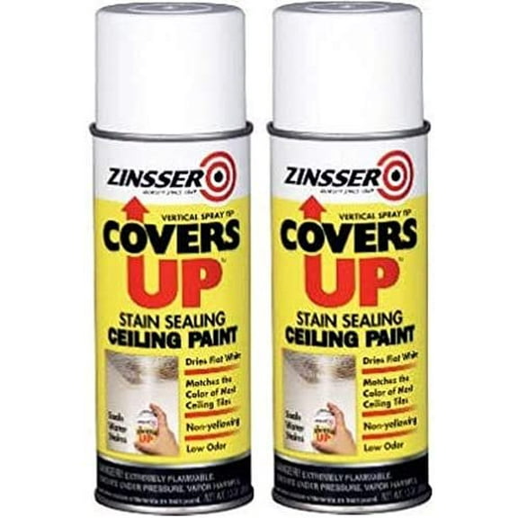 Zinnser 03688 Covers Up Stain Sealing Ceiling Paint, White wo ack