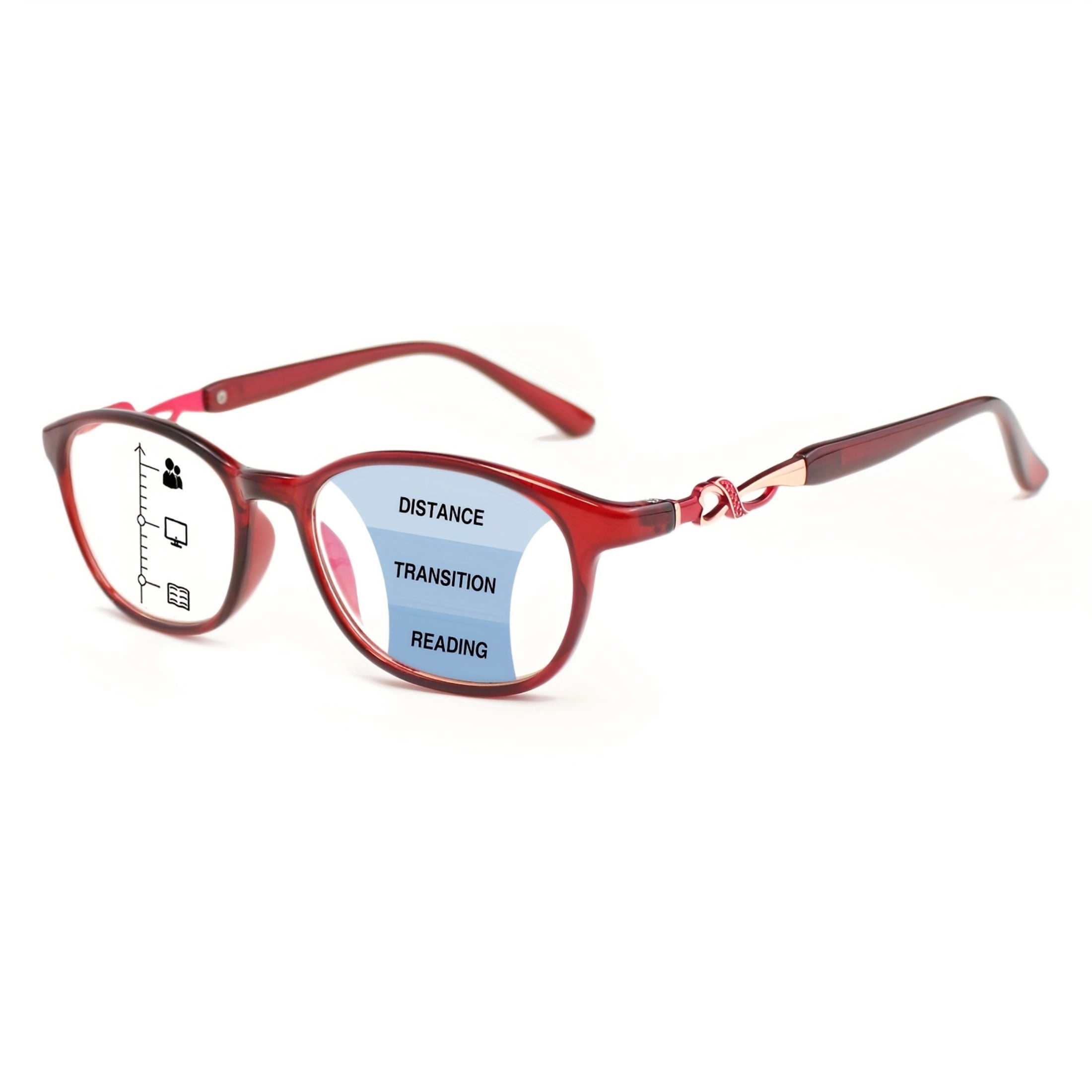 Zinqora women's fashion reading glasses feature multi-zone lens layout ...