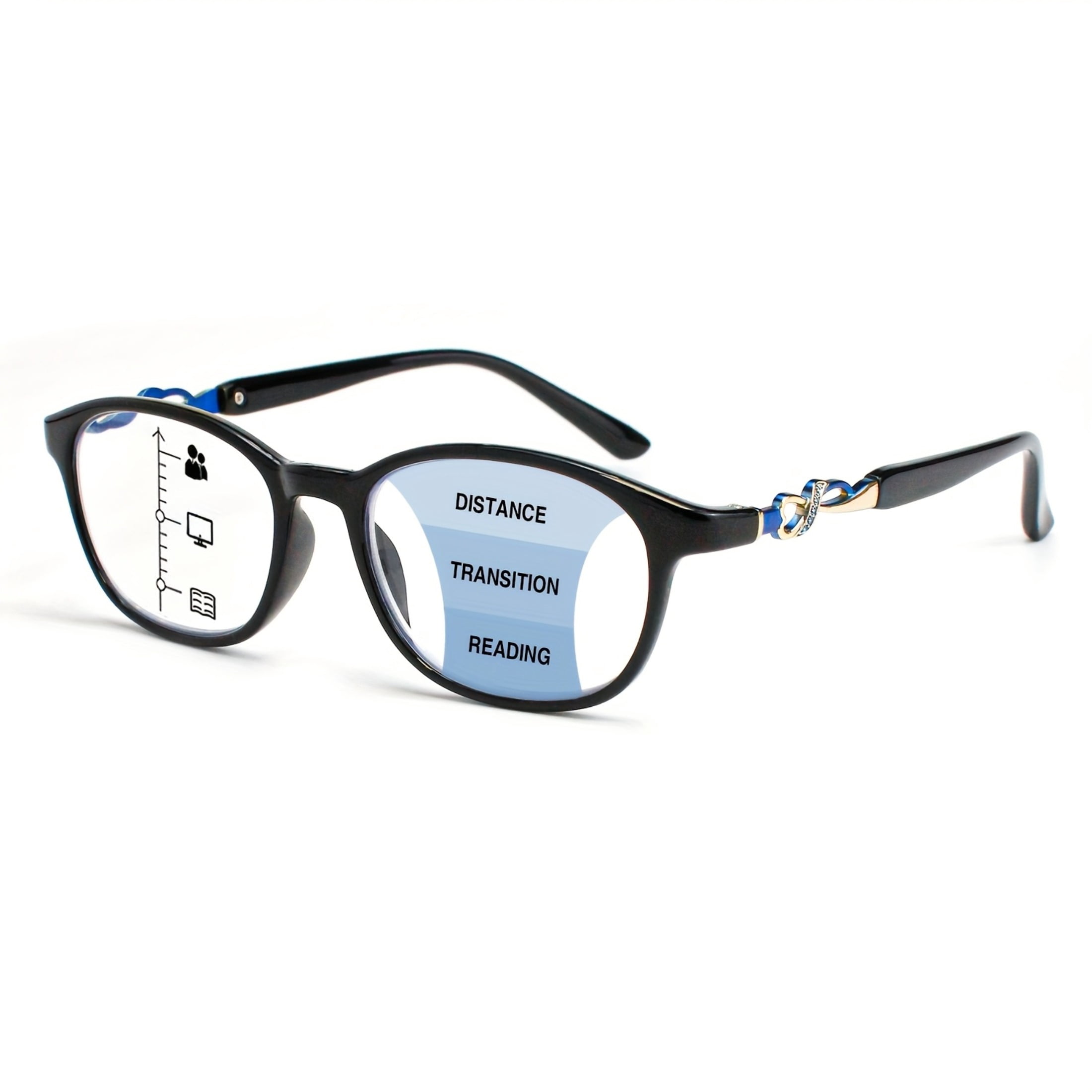 Zinqora women's fashion reading glasses feature multi-zone lens layout ...