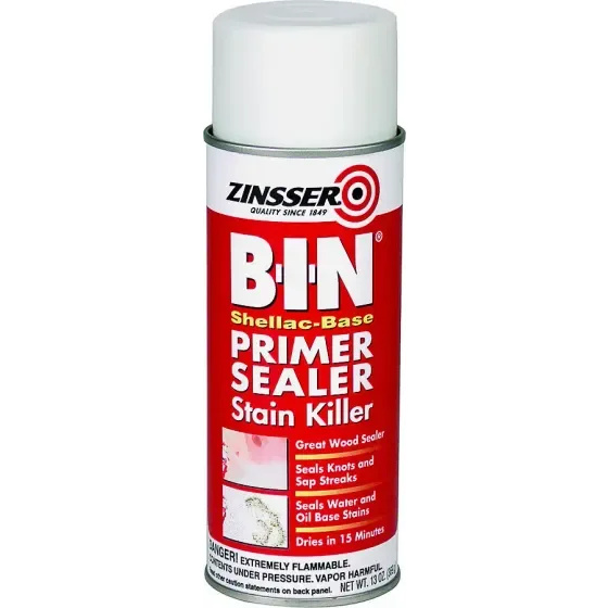 Zinsser 01008 BIN ShellacBased Primer Sealer Spray White 13 Ounce