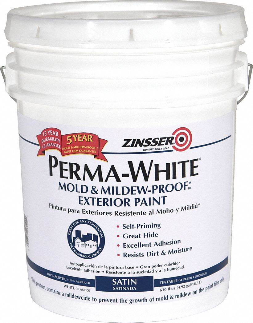Zinsser 02700 Mold & Mildew Proof Interior Paint, 5 Gal, White