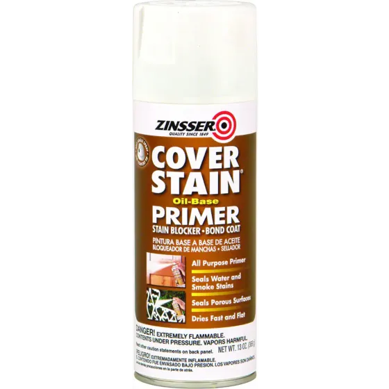 Zinsser 03608 Cover Stain OilBased Primer Stain Blocker White 13 Ounce Spray, Each