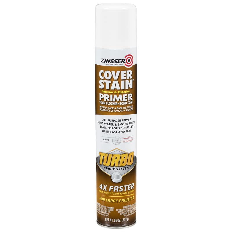 Zinsser 1014916 26 oz Cover Stain Primer with Turbo Spray System White Flat & Matte - Pack of 66