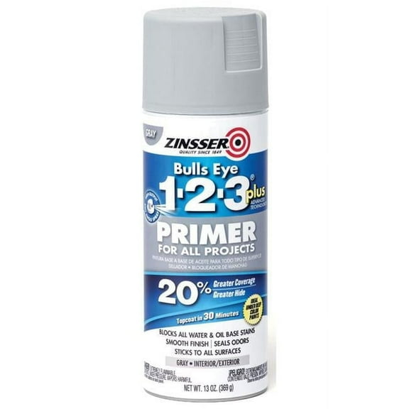 Zinsser 1583517 13 oz Plus Oil-Based Interior & Exterior Primer, Grey Flat - Pack of 6