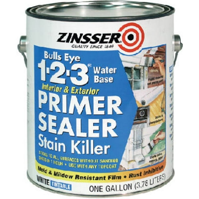 Zinsser 2004 BullsEye 123 Primer Sealer & Stain Killer, 1Qt, Each