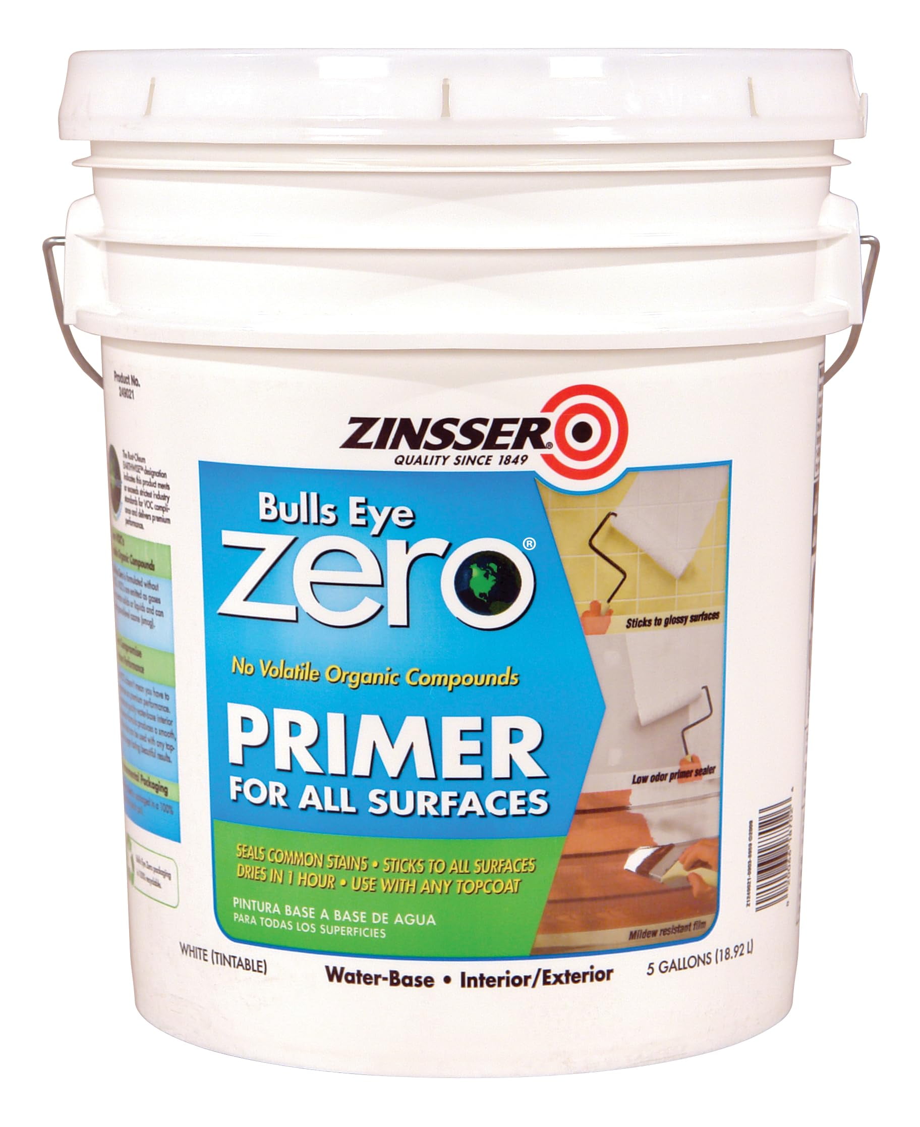 Zinsser 249021 Bulls Eye Zero All Surface Primer, 5 Gallon, White CA3