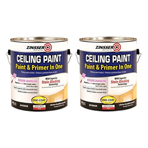 Zinsser 260967-2PK Ceiling Paint and Primer in One, Gallon, White, 2 Pack