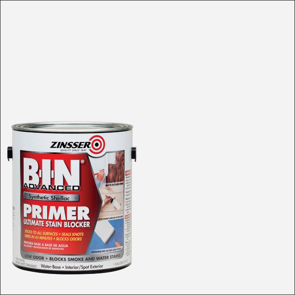 Zinsser 270976-2PK B-I-N Advanced Synthetic Shellac Primer and Sealer, Gallon, White, 2 Pack