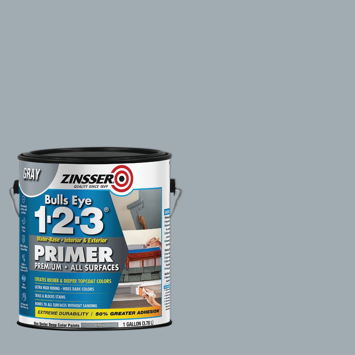 Zinsser 285085 - Primer Water 1gal Gray Interior/Exterior Pack of 2
