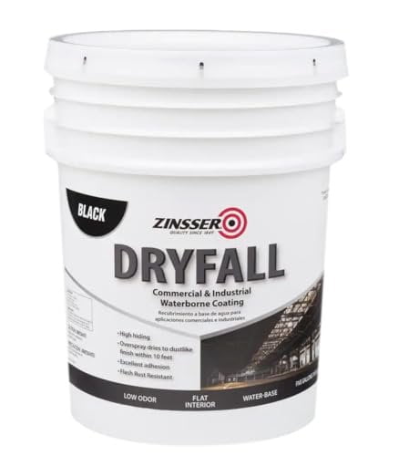 Zinsser 293233 Dryfall Commercial & Industrial Waterborne Coating, 5 Gallon, Flat Black